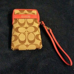 Coach wristlet phone and card holder